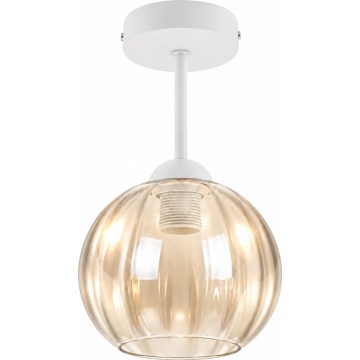 BRILAGI - Plafonnier LED RETRO GLASS 1xE27/60W/230V Ø 18 cm blanc/beige fumé