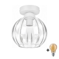 BRILAGI - Plafonnier LED RETRO GLASS 1xE27/60W/230V Ø 18 cm blanc/transparent