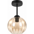BRILAGI - Plafonnier LED RETRO GLASS 1xE27/60W/230V Ø 18 cm noir/beige fumé