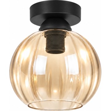 BRILAGI - Plafonnier LED RETRO GLASS 1xE27/60W/230V Ø 18 cm noir/beige fumé