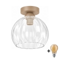 BRILAGI - Plafonnier LED RETRO GLASS 1xE27/60W/230V Ø 25 cm beige/transparent