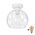 BRILAGI - plafonnier LED RETRO GLASS 1xE27/60W/230V Ø 25 cm blanc/transparent