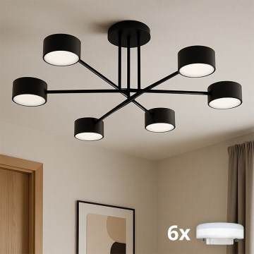 Brilagi - Plafonnier LED RGB+CCT dimmable en saillie MONO 6xGX53/14W/230V 2700-6500K Wi-Fi Tuya noir