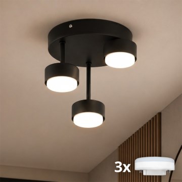 Brilagi - Plafonnier LED RGB+CCT dimmable MONO 3x GX53/14W/230V 2700-6500K Wi-Fi Tuya noir