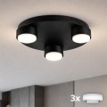 Brilagi - Plafonnier LED RGB+CCT dimmable MONO 3xGX53/14W/230V 2700-6500K Wi-Fi Tuya Ø 30 cm noir