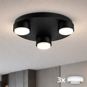 Brilagi - Plafonnier LED RGB+CCT dimmable MONO 3xGX53/14W/230V 2700-6500K Wi-Fi Tuya Ø 30 cm noir