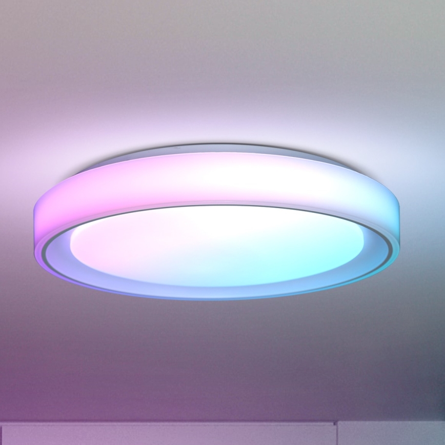 Brilagi - Plafonnier LED RGB dimmable FLOCO LED/30W/230V Ø 39,5 cm 3000-6500K Wi-Fi Tuya + LED/6W + télécommande