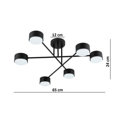 BRILAGI - Plafonnier LED RGB+CCT dimmable en saillie MONO 6xGX53/14W/230V 2700-6500K Wi-Fi Tuya noir