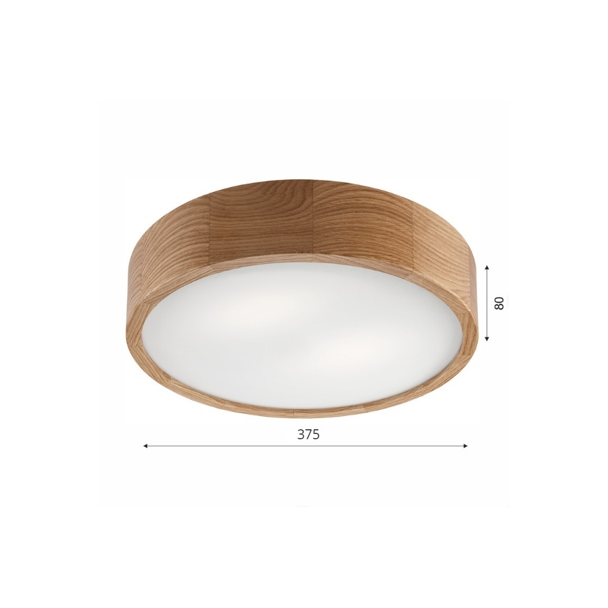 Brilagi - Plafonnier LED RGBW dimmable CARVALHO 2xE27/15W/230V 2700-6500K Wi-Fi chêne Ø 37,5 cm