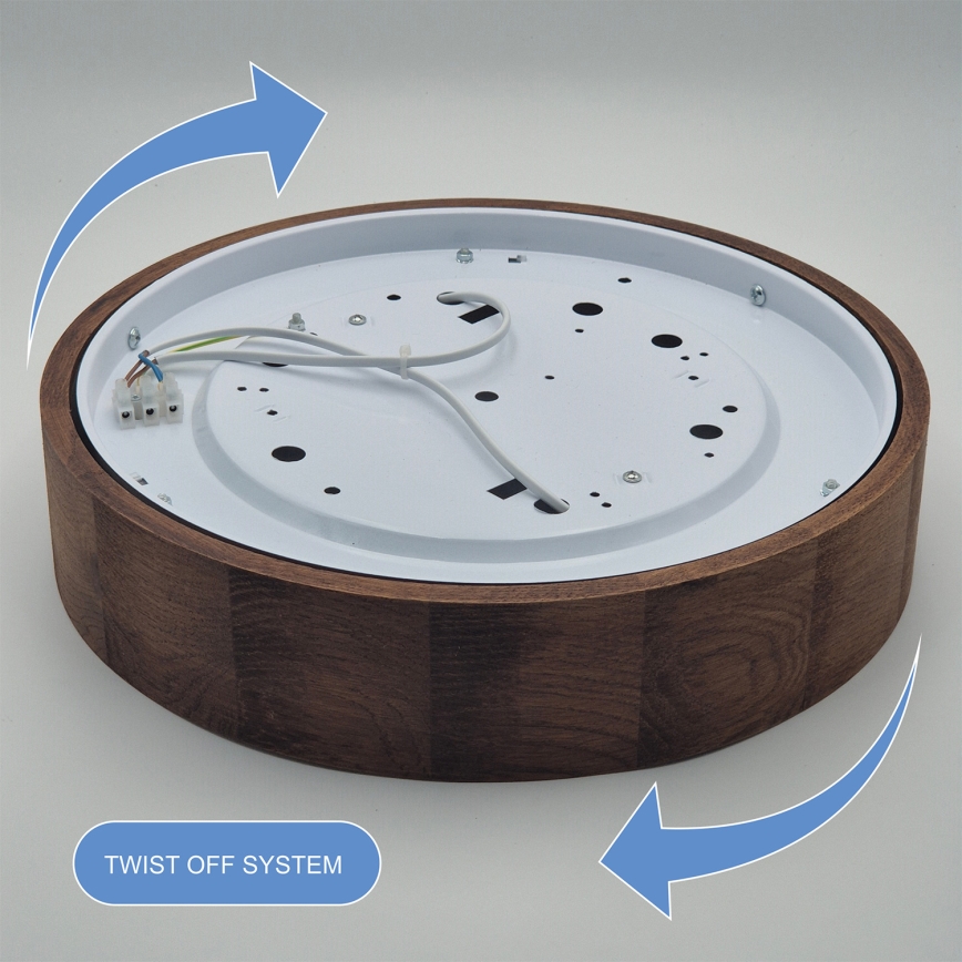 Brilagi - Plafonnier LED RGBW dimmable CARVALHO 2xE27/15W/230V 2700-6500K Wi-Fi chêne Ø 37,5 cm