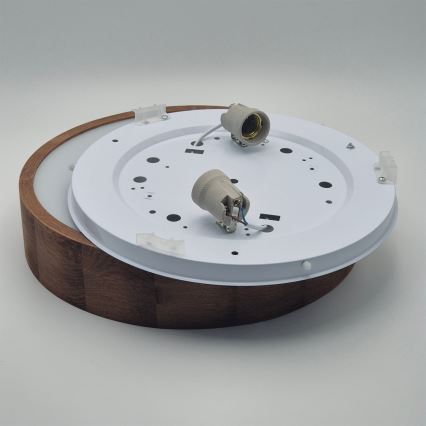 Brilagi - Plafonnier LED RGBW dimmable CARVALHO 2xE27/15W/230V 2700-6500K Wi-Fi chêne Ø 37,5 cm