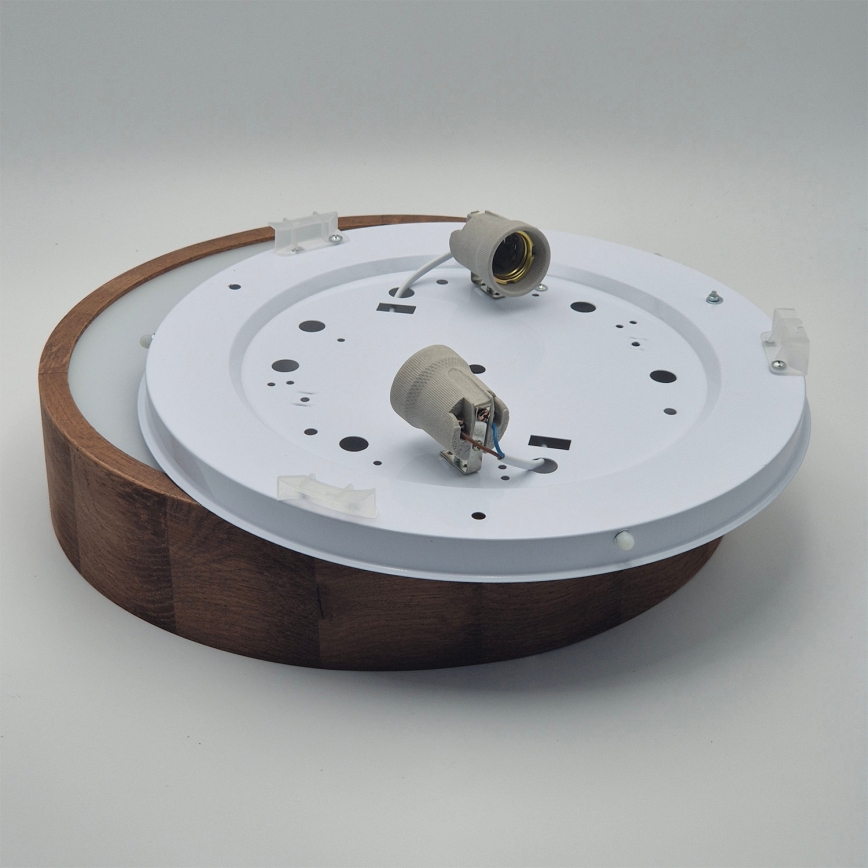 Brilagi - Plafonnier LED RGBW dimmable CARVALHO 2xE27/15W/230V 2700-6500K Wi-Fi chêne Ø 37,5 cm