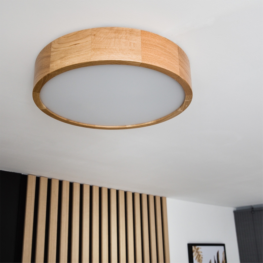 Brilagi - Plafonnier LED RGBW dimmable CARVALHO 2xE27/9W/230V 2700-6500K Wi-Fi chêne Ø 37,5 cm
