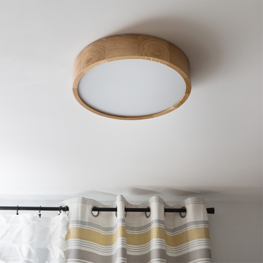 Brilagi - Plafonnier LED RGBW dimmable CARVALHO 2xE27/9W/230V 2700-6500K Wi-Fi chêne Ø 37,5 cm