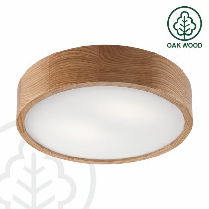 Brilagi - Plafonnier LED RGBW dimmable CARVALHO 2xE27/9W/230V 2700-6500K Wi-Fi chêne Ø 37,5 cm