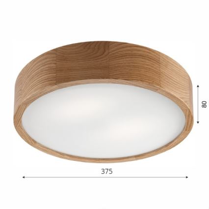 Brilagi - Plafonnier LED RGBW dimmable CARVALHO 2xE27/9W/230V 2700-6500K Wi-Fi chêne Ø 37,5 cm