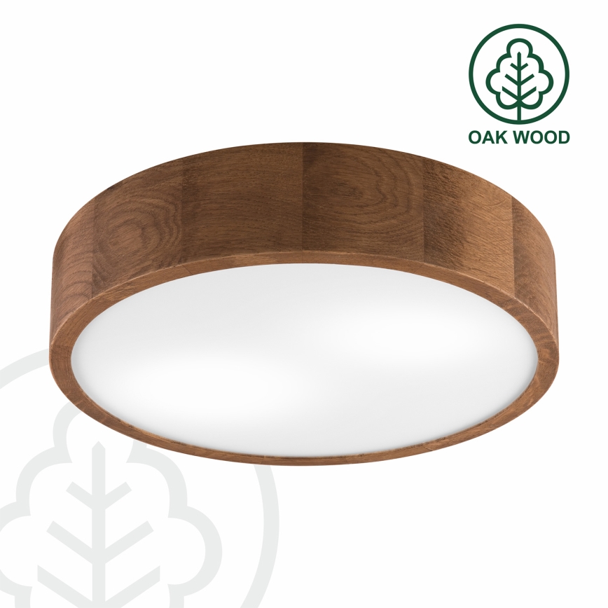 Brilagi - Plafonnier LED RGBW dimmable CARVALHO 2xE27/9W/230V 2700-6500K Wi-Fi chêne Ø 37,5 cm