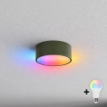 BRILAGI - Plafonnier LED RGBW dimmable CLARE 1xE27/12W/230V Ø 20 cm kaki