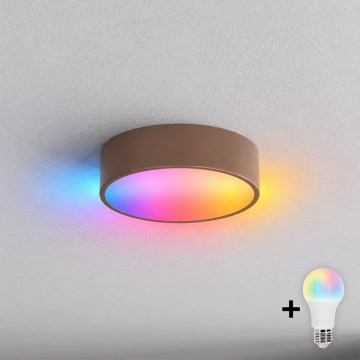BRILAGI - Plafonnier LED RGBW dimmable CLARE 1xE27/12W/230V Ø 20 cm marron