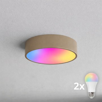 BRILAGI - Plafonnier LED RGBW dimmable CLARE 2xE27/12W/230V 2700-6500K diam. 30 cm beige