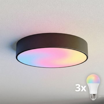 BRILAGI - Plafonnier LED RGBW dimmable CLARE 3xE27/12W/230V 2700-6500K Ø 40 cm noir