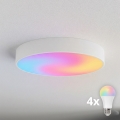 BRILAGI - Plafonnier LED RGBW dimmable CLARE 4xE27/12W/230V 2700-6500K Ø 50 cm Wi‑Fi blanc