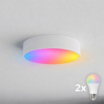 BRILAGI - Plafonnier LED RGBW dimmable pour salle de bains CLARE 2xE27/12W/230V 2700-6500K Ø 30 cm IP54 blanc