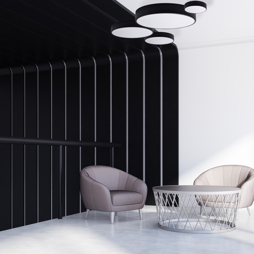 Brilagi - LED RGBW Plafonnier de salle de bain dimmable CLARE 2xE27/9W/230V 2700-6500K Ø 30 cm IP54 Wi-Fi noir