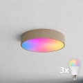 BRILAGI - plafonnier LED RGBW dimmable pour salle de bains CLARE 3xE27/12W/230V 2700-6500K Ø 40 cm IP54 beige
