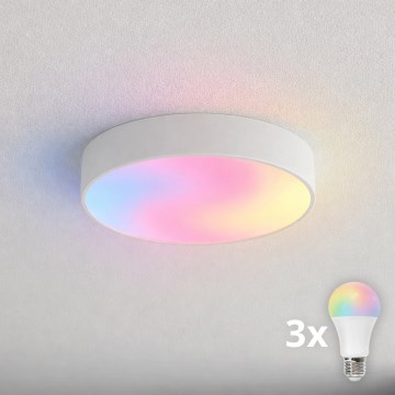 BRILAGI - Plafonnier LED RGBW dimmable pour salle de bains CLARE 3xE27/12W/230V 2700-6500K Ø 40 cm IP54 blanc