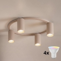 Brilagi - Plafonnier LED RGBW dimmable SELE 4xGU10/6,5W/230V 2700-6500K beige