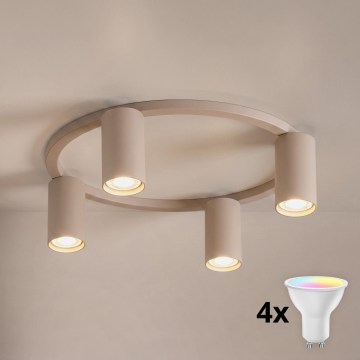 Brilagi - Plafonnier LED RGBW dimmable SELE 4xGU10/6,5W/230V 2700-6500K beige