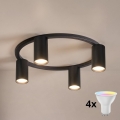 Brilagi - Plafonnier LED RGBW dimmable SELE 4xGU10/6,5W/230V 2700-6500K noir