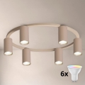 Brilagi - Plafonnier LED RGBW dimmable SELE 6xGU10/6,5W/230V 2700-6500K beige + télécommande