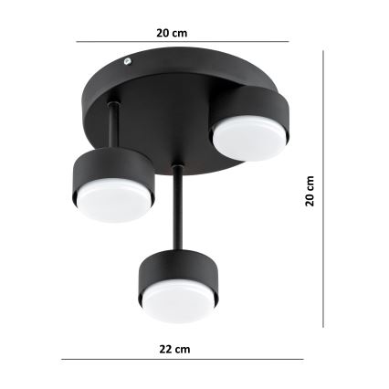 Brilagi - Plafonnier LED RGB+CCT dimmable MONO 3x GX53/14W/230V 2700-6500K Wi-Fi Tuya noir