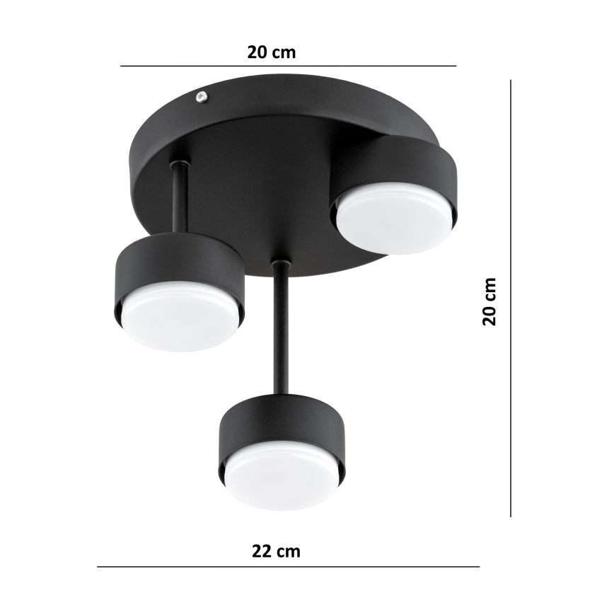 Brilagi - Plafonnier LED RGB+CCT dimmable MONO 3x GX53/14W/230V 2700-6500K Wi-Fi Tuya noir