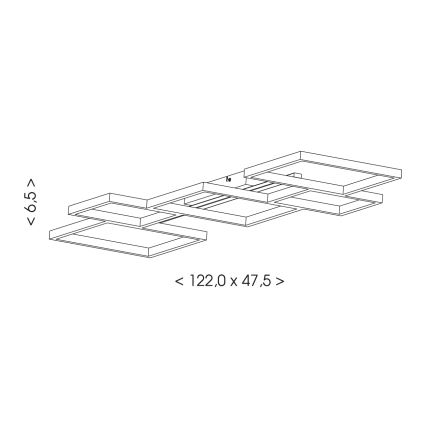 Brilagi - Plafonnier LED SHIFT LED/42W/230V 4000K 47,5x122 cm noir