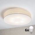 Brilagi - Plafonnier LED SIRIJA 6xE27/15W/230V Ø 80 cm crème