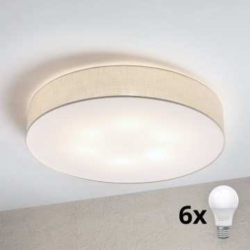 Brilagi - Plafonnier LED SIRIJA 6xE27/60W/230V Ø 80 cm crème