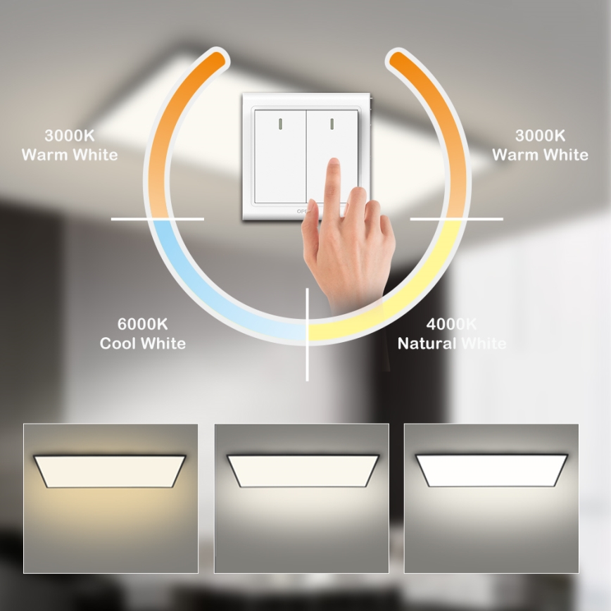 Brilagi - Plafonnier LED SLIMFRAME LED/80W/230V 120x60 cm 3000/4000/6000K noir