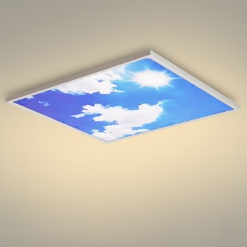Brilagi - Plafonnier LED SLIMFRAME SKY LED/58W/230V 60x60 cm argenté/bleu