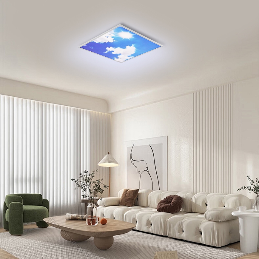 Brilagi - Plafonnier LED SLIMFRAME SKY LED/58W/230V 60x60 cm argenté/bleu