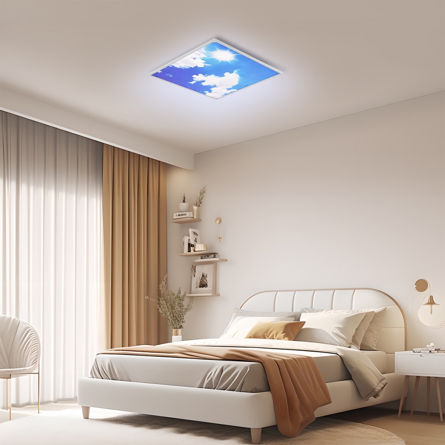 Brilagi - Plafonnier LED SLIMFRAME SKY LED/58W/230V 60x60 cm argenté/bleu