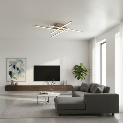 Brilagi - Plafonnier STRIPES LED/37W/230V 68x68 cm argenté