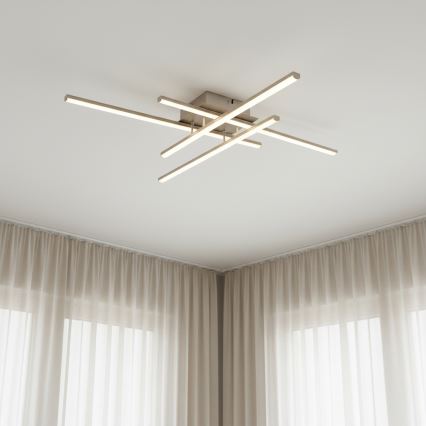 Brilagi - Plafonnier STRIPES LED/37W/230V 68x68 cm argenté