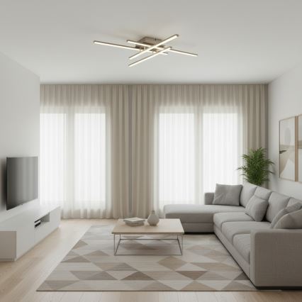 Brilagi - Plafonnier STRIPES LED/37W/230V 68x68 cm argenté