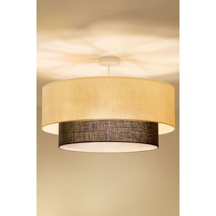 Brilagi - Plafonnier LED style BOHO, 3xE27/15W/230V, Ø 60 cm, crème/marron