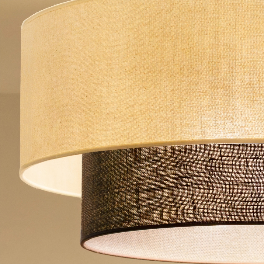 Brilagi - Plafonnier LED style BOHO, 3xE27/15W/230V, Ø 60 cm, crème/marron