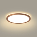 Brilagi - Plafonnier LED ultra-plat pour salle de bains, 12 W / 230 V, Ø 22,5 cm, finition or rose, IP54