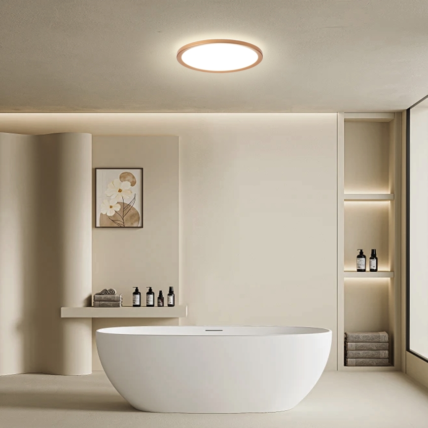 Brilagi - Plafonnier LED pour salle de bains ULTRA SLIM LED/18W/230V Ø 30 cm or rose IP54